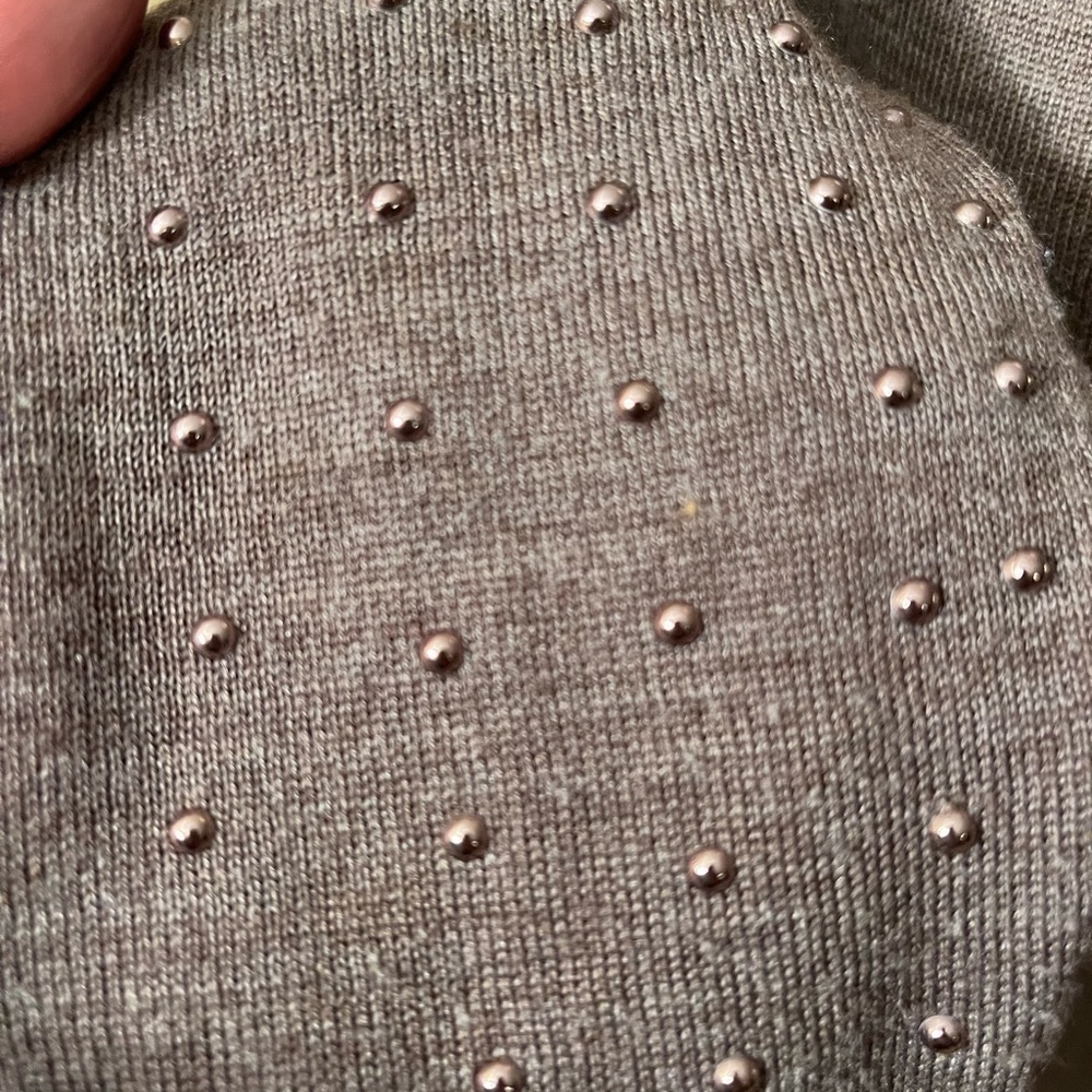 Ann Taylor Loft Brown Sweater With Gold Accents Sz SP